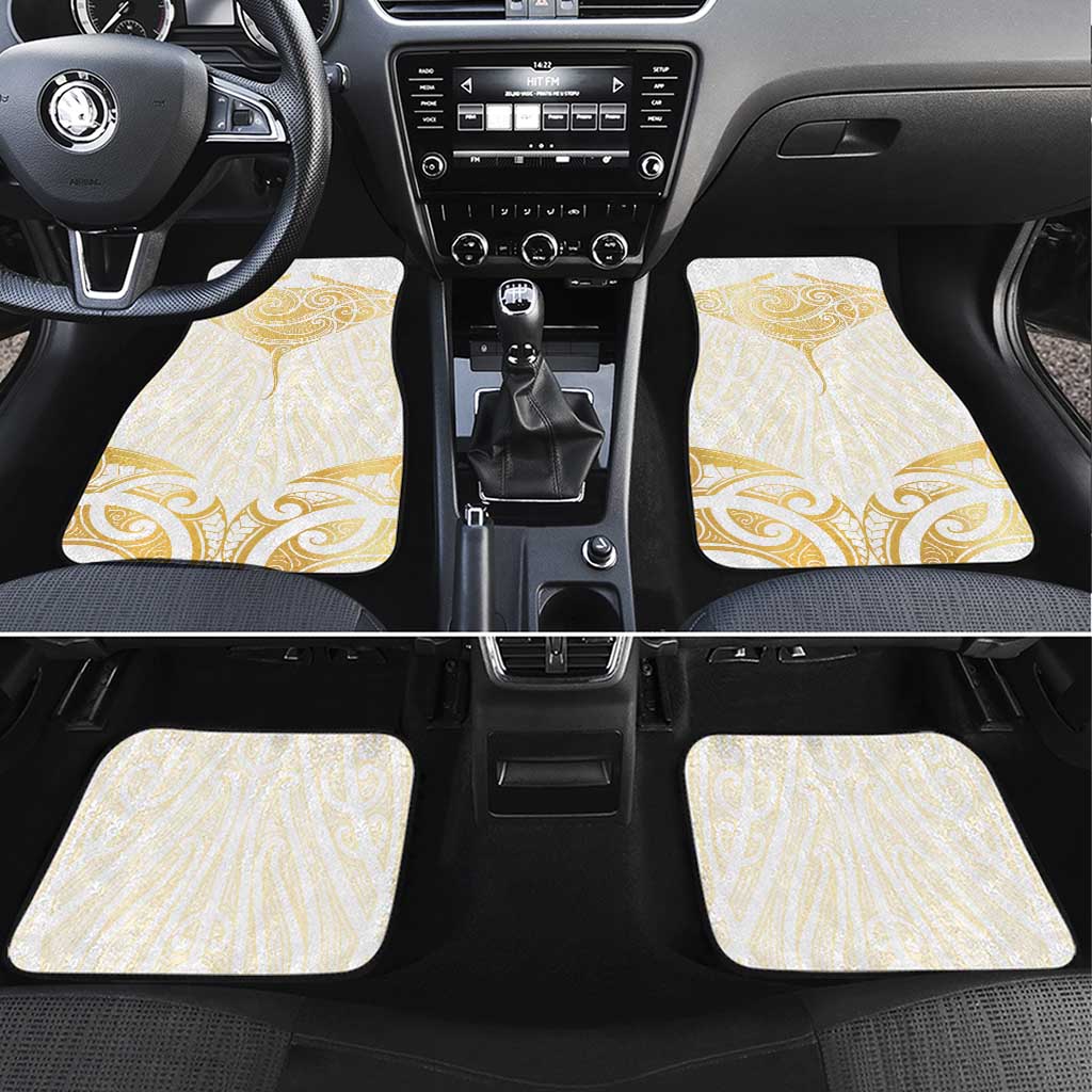 Gold White New Zealand Manta Ray Car Mats Aotearoa Maori Haehae - Aussie Hoodie