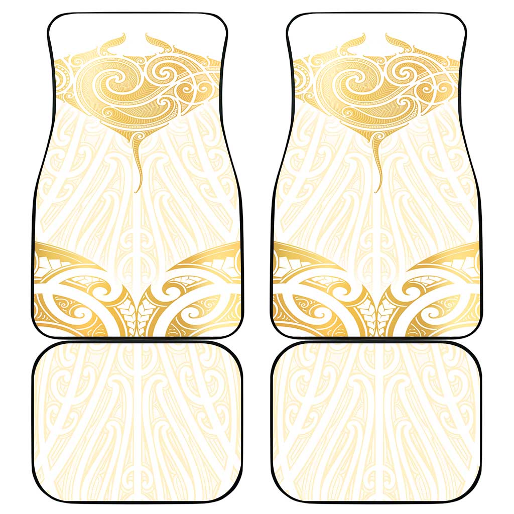 Gold White New Zealand Manta Ray Car Mats Aotearoa Maori Haehae - Aussie Hoodie