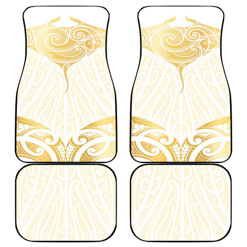 Gold White New Zealand Manta Ray Car Mats Aotearoa Maori Haehae - Aussie Hoodie