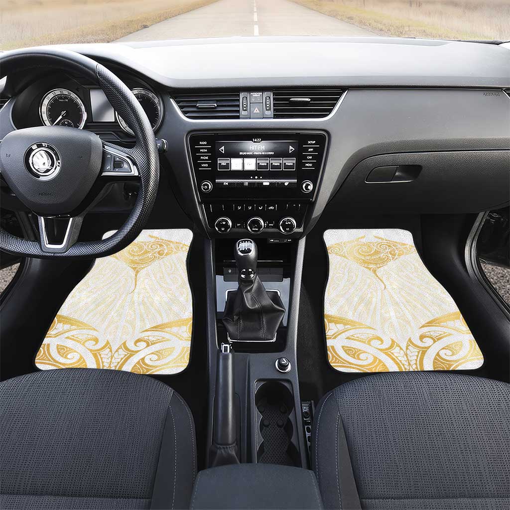 Gold White New Zealand Manta Ray Car Mats Aotearoa Maori Haehae - Aussie Hoodie