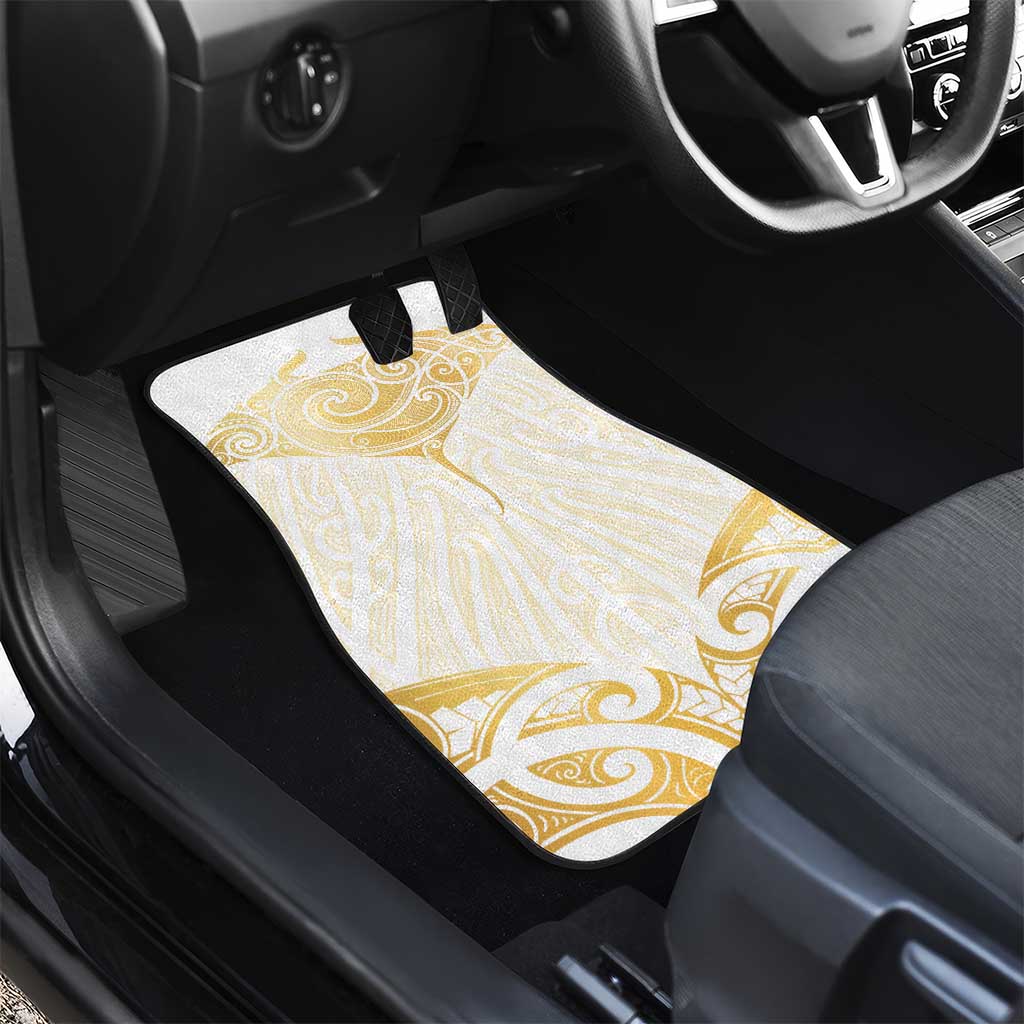 Gold White New Zealand Manta Ray Car Mats Aotearoa Maori Haehae - Aussie Hoodie
