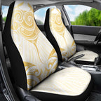 Gold White New Zealand Manta Ray Car Seat Cover Aotearoa Maori Haehae - Aussie Hoodie