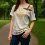 Gold White New Zealand Manta Ray Cross Shoulder Shirt Aotearoa Maori Haehae - Aussie Hoodie