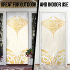 Gold White New Zealand Manta Ray Door Cover Aotearoa Maori Haehae - Aussie Hoodie
