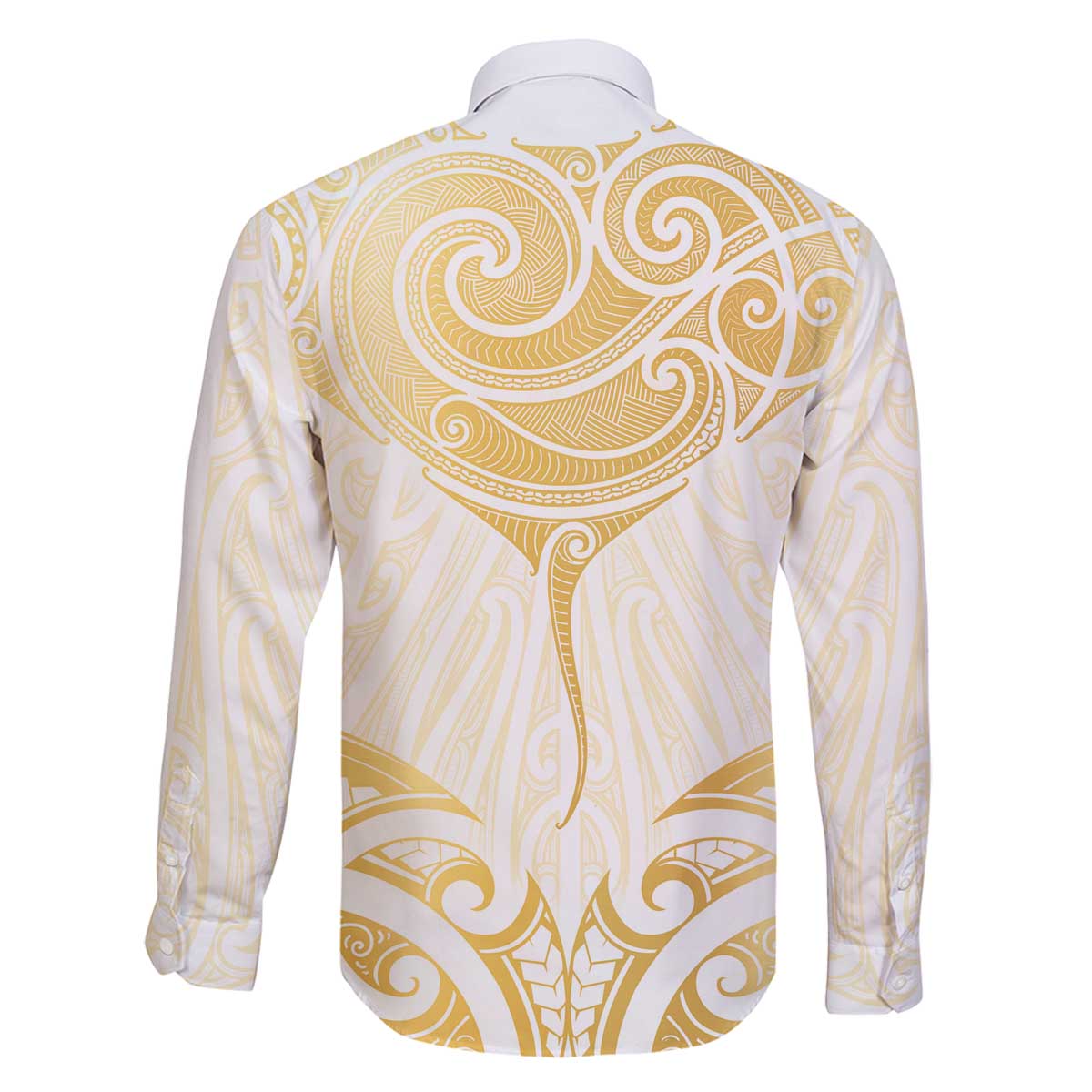 Gold White New Zealand Manta Ray Family Matching Off The Shoulder Long Sleeve Dress and Hawaiian Shirt Aotearoa Maori Haehae - Aussie Hoodie