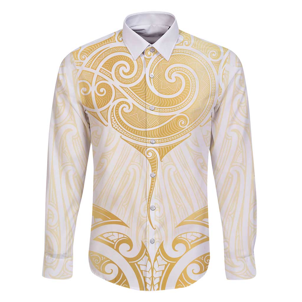 Gold White New Zealand Manta Ray Family Matching Off Shoulder Maxi Dress and Hawaiian Shirt Aotearoa Maori Haehae - Aussie Hoodie