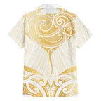 Gold White New Zealand Manta Ray Family Matching Puletasi and Hawaiian Shirt Aotearoa Maori Haehae - Aussie Hoodie