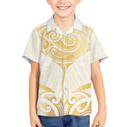 Gold White New Zealand Manta Ray Hawaiian Shirt Aotearoa Maori Haehae - Aussie Hoodie
