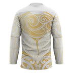 Gold White New Zealand Manta Ray Hockey Jersey Aotearoa Maori Haehae - Aussie Hoodie