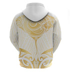 Gold White New Zealand Manta Ray Hoodie Aotearoa Maori Haehae - Aussie Hoodie