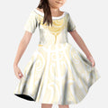 Gold White New Zealand Manta Ray Kid Short Sleeve Dress Aotearoa Maori Haehae - Aussie Hoodie