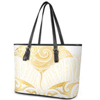 Gold White New Zealand Manta Ray Leather Tote Bag Aotearoa Maori Haehae - Aussie Hoodie