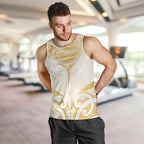 Gold White New Zealand Manta Ray Men Tank Top Aotearoa Maori Haehae - Aussie Hoodie