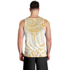 Gold White New Zealand Manta Ray Men Tank Top Aotearoa Maori Haehae - Aussie Hoodie