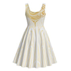 Gold White New Zealand Manta Ray Midi Dress Aotearoa Maori Haehae - Aussie Hoodie