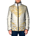 Gold White New Zealand Manta Ray Padded Jacket Aotearoa Maori Haehae - Aussie Hoodie