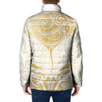 Gold White New Zealand Manta Ray Padded Jacket Aotearoa Maori Haehae - Aussie Hoodie