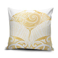 Gold White New Zealand Manta Ray Pillow Cover Aotearoa Maori Haehae - Aussie Hoodie