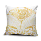 Gold White New Zealand Manta Ray Pillow Cover Aotearoa Maori Haehae - Aussie Hoodie