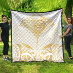 Gold White New Zealand Manta Ray Quilt Aotearoa Maori Haehae - Aussie Hoodie