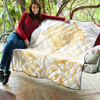 Gold White New Zealand Manta Ray Quilt Aotearoa Maori Haehae - Aussie Hoodie