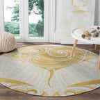 Gold White New Zealand Manta Ray Round Carpet Aotearoa Maori Haehae - Aussie Hoodie