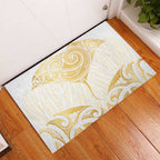 Gold White New Zealand Manta Ray Rubber Doormat Aotearoa Maori Haehae - Aussie Hoodie