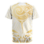 Gold White New Zealand Manta Ray Rugby Jersey Aotearoa Maori Haehae - Aussie Hoodie