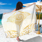 Gold White New Zealand Manta Ray Sarong Aotearoa Maori Haehae - Aussie Hoodie