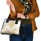 Gold White New Zealand Manta Ray Shoulder Handbag Aotearoa Maori Haehae - Aussie Hoodie