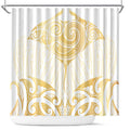 Gold White New Zealand Manta Ray Shower Curtain Aotearoa Maori Haehae - Aussie Hoodie