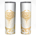 Gold White New Zealand Manta Ray Skinny Tumbler Aotearoa Maori Haehae - Aussie Hoodie