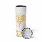 Gold White New Zealand Manta Ray Skinny Tumbler Aotearoa Maori Haehae - Aussie Hoodie