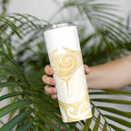 Gold White New Zealand Manta Ray Skinny Tumbler Aotearoa Maori Haehae - Aussie Hoodie
