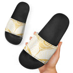 Gold White New Zealand Manta Ray Slide Sandals Aotearoa Maori Haehae - Aussie Hoodie