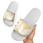 Gold White New Zealand Manta Ray Slide Sandals Aotearoa Maori Haehae - Aussie Hoodie