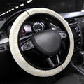 Gold White New Zealand Manta Ray Steering Wheel Cover Aotearoa Maori Haehae - Aussie Hoodie