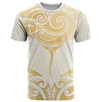 Gold White New Zealand Manta Ray T Shirt Aotearoa Maori Haehae - Aussie Hoodie
