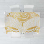Gold White New Zealand Manta Ray Tablecloth Aotearoa Maori Haehae - Aussie Hoodie