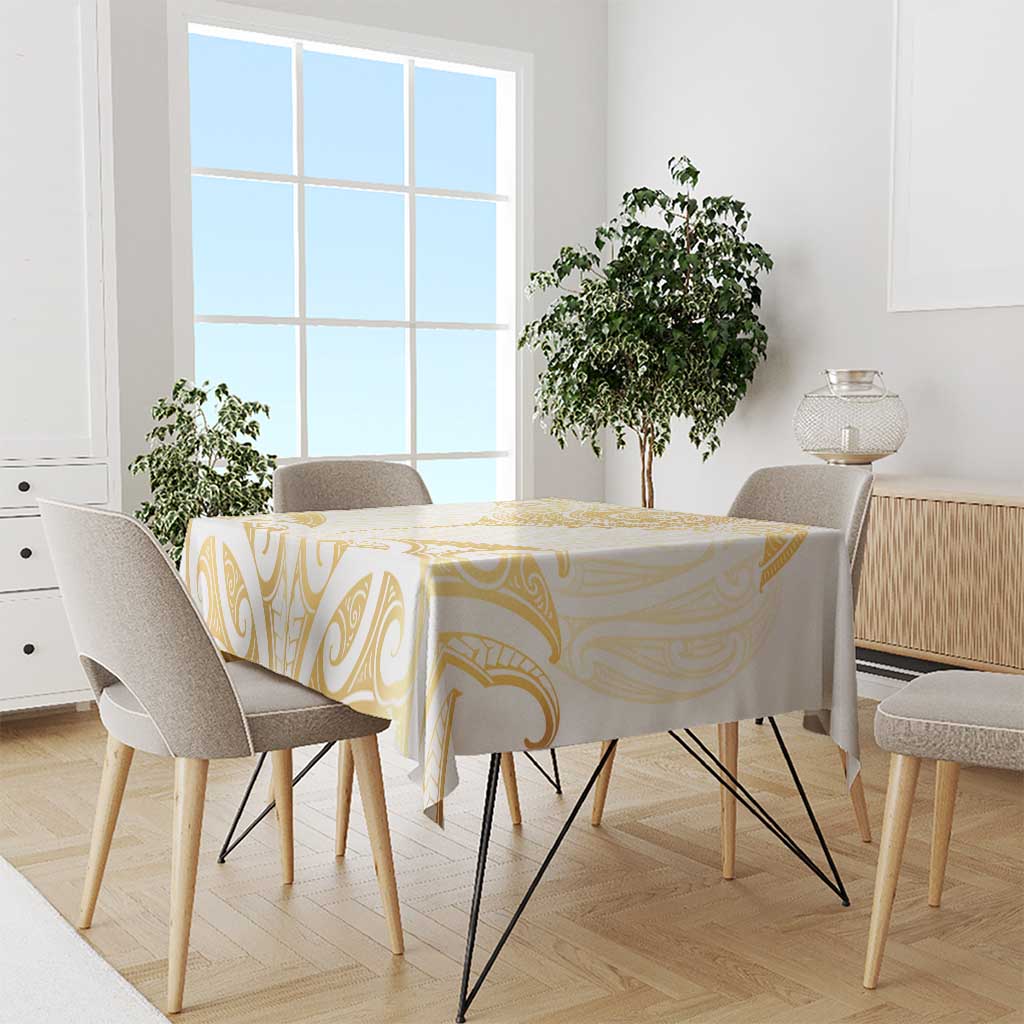 Gold White New Zealand Manta Ray Tablecloth Aotearoa Maori Haehae - Aussie Hoodie