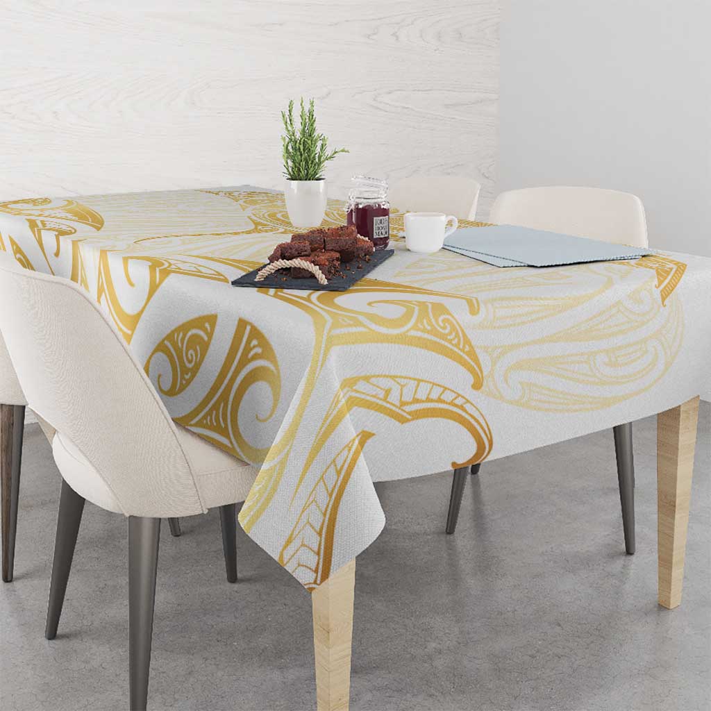Gold White New Zealand Manta Ray Tablecloth Aotearoa Maori Haehae - Aussie Hoodie