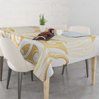 Gold White New Zealand Manta Ray Tablecloth Aotearoa Maori Haehae - Aussie Hoodie