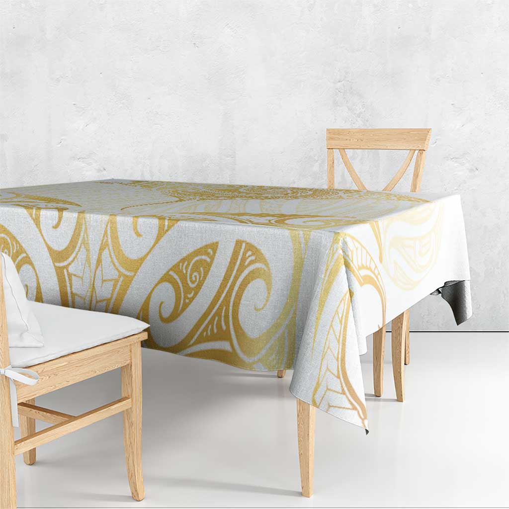 Gold White New Zealand Manta Ray Tablecloth Aotearoa Maori Haehae - Aussie Hoodie