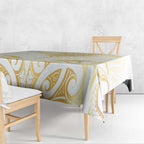 Gold White New Zealand Manta Ray Tablecloth Aotearoa Maori Haehae - Aussie Hoodie