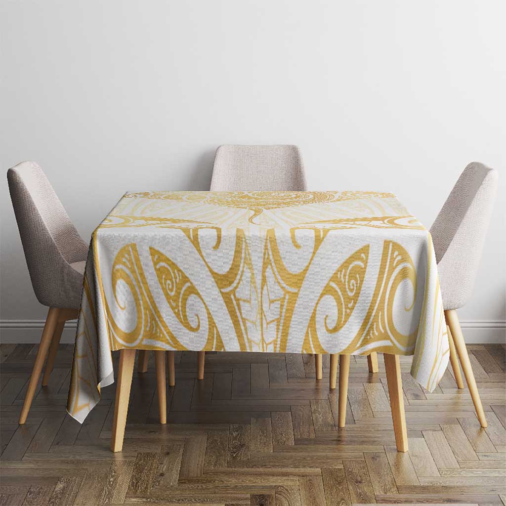 Gold White New Zealand Manta Ray Tablecloth Aotearoa Maori Haehae - Aussie Hoodie