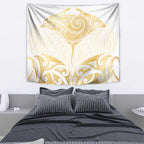 Gold White New Zealand Manta Ray Tapestry Aotearoa Maori Haehae - Aussie Hoodie