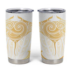 Gold White New Zealand Manta Ray Tumbler Cup Aotearoa Maori Haehae - Aussie Hoodie