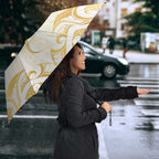 Gold White New Zealand Manta Ray Umbrella Aotearoa Maori Haehae - Aussie Hoodie