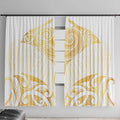 Gold White New Zealand Manta Ray Window Curtain Aotearoa Maori Haehae - Aussie Hoodie