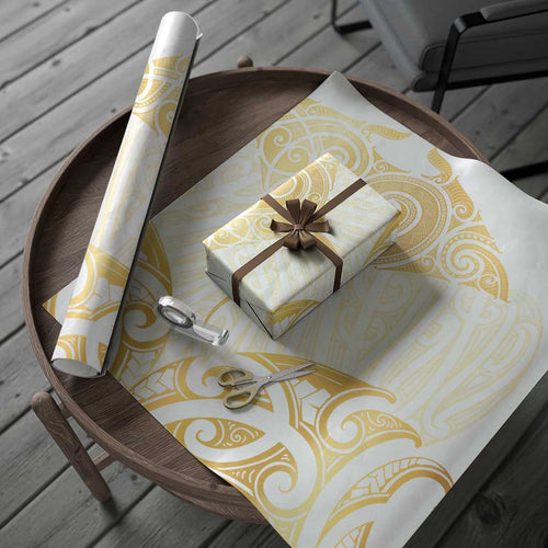 Gold White New Zealand Manta Ray Wrapping Paper Aotearoa Maori Haehae - Aussie Hoodie